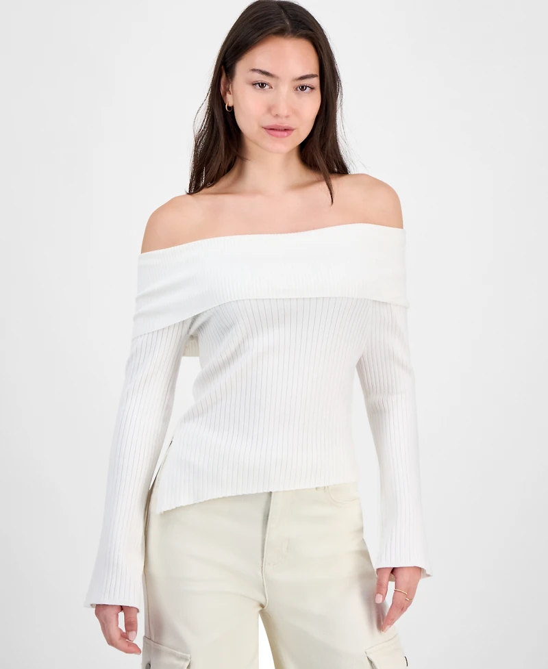 Hooked Up by Iot Juniors' Marilyn Off-The-Shoulder Top