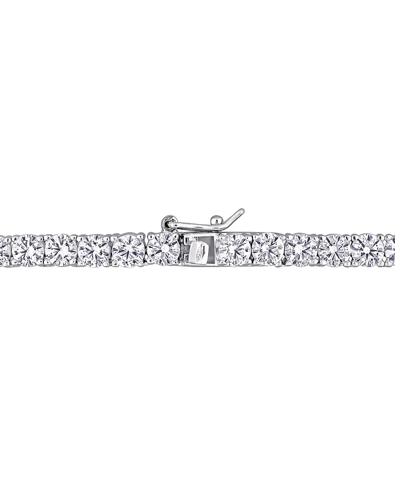 Lab Grown White Sapphire Tennis Necklace (33 ct. t.w.) in Sterling Silver, 18" (Also Available in 18k Gold Plated over Sterling Silver)