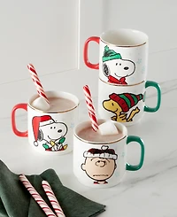 Lenox Snoopy Christmas Stackable Mugs, Set of 4