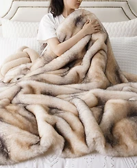Battilo Luxury Tipped Faux Fur Throw, 50" x 60"