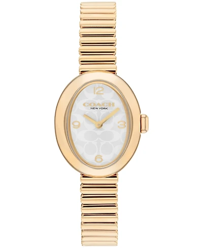 Coach Women's Sammy Gold Tone Stainless Steel Stretch Bracelet Watch, 22.5mm