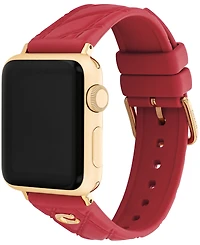 Coach Women's Red Silicone Apple Watch Strap, 38mm, 40mm, 41mm