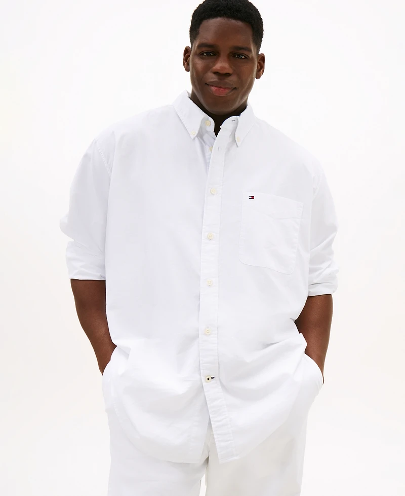Tommy Hilfiger Men's Big & Tall Classic-Fit Stretch Solid Capote Shirt