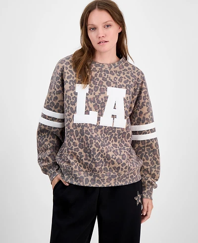 Madden Girl Juniors' Patch Crewneck Long-Sleeve Sweatshirt