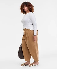 On 34th Trendy Plus High-Rise Pleated Barrel-Leg Pants, Macy's Exclusive