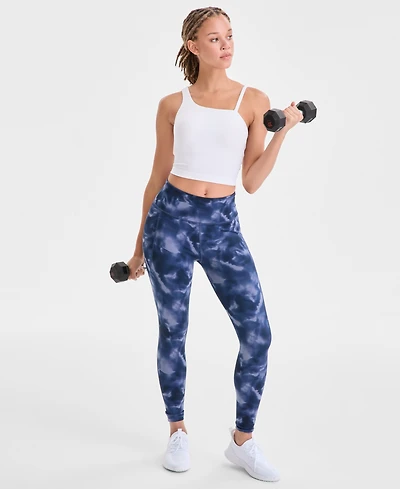 Id Ideology Women's Compression Smoky Dye High-Rise 7/8 Leggings, Macy's Exclusive