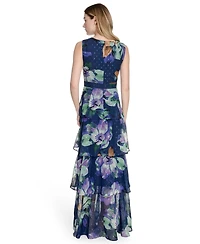 Eliza J Women's Printed V-Neck Sleeveless Gown