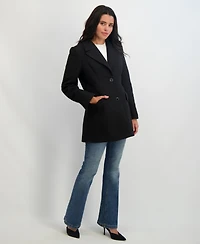 Tahari Women's Notched-Collar Single-Breasted Peacoat
