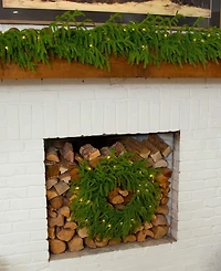 Nearly Natural 20" Pre-Lit Artificial Touch Norfolk Island Pine Wreath Led Lights