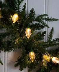 Nearly Natural 6" Pre-Lit Artificial Luxembourg Pine Christmas Garland Bulb Led Lights