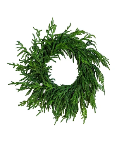 Nearly Natural 24" Artificial Touch Norfolk Island Pine Wreath with Natural Look