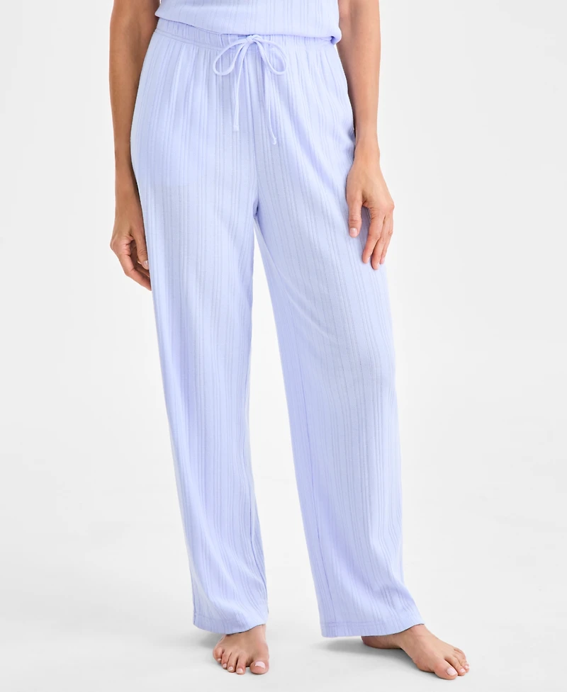 Charter Club Women's Short-Sleeve Pointelle Knit Pajama Set