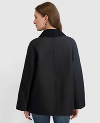 Tahari Women's Collared Canvas Barn Jacket