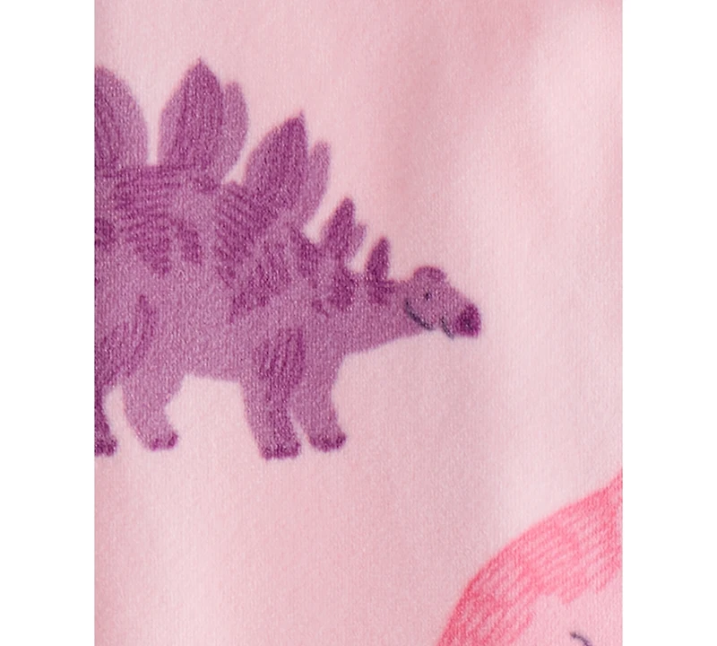 Carter's Baby Girls Dinosaur-Print Loose-Fit 2-Way-Zip 1-Piece Footed Pajamas