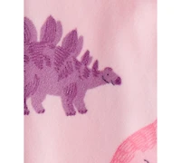 Carter's Baby Girls Dinosaur-Print Loose-Fit 2-Way-Zip 1-Piece Footed Pajamas