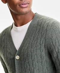 Club Room Men's Regular-Fit Cable-Knit 100% Cashmere Cardigan, Macy's Exclusive