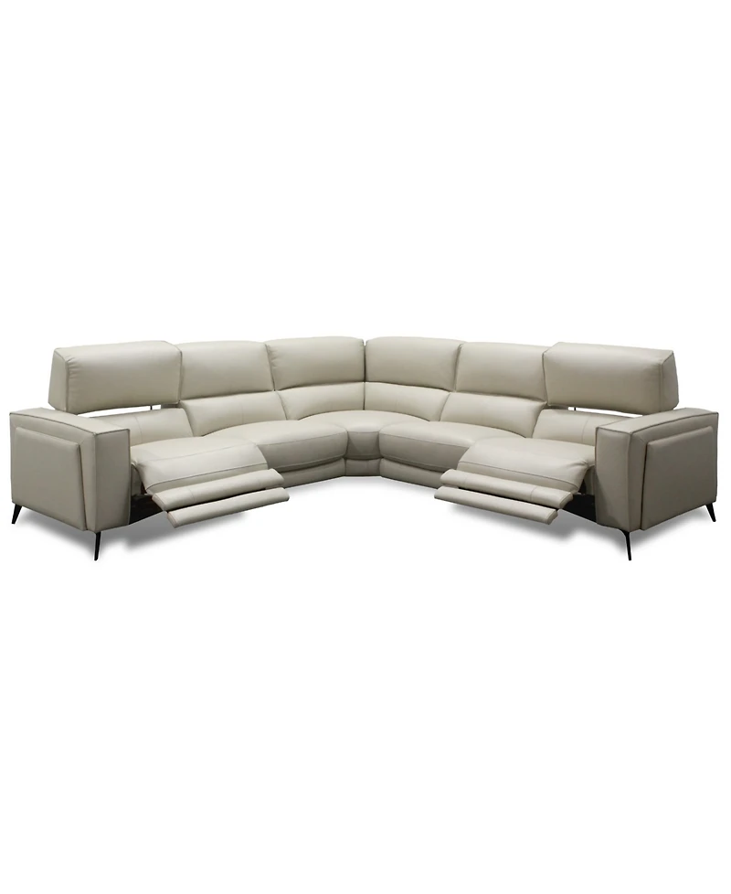 Neiwert 3-Pc. Leather Sofa Sectional with 3 Power Recliners