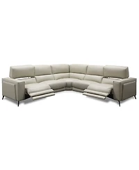 Neiwert 3-Pc. Leather Sofa Sectional with 3 Power Recliners
