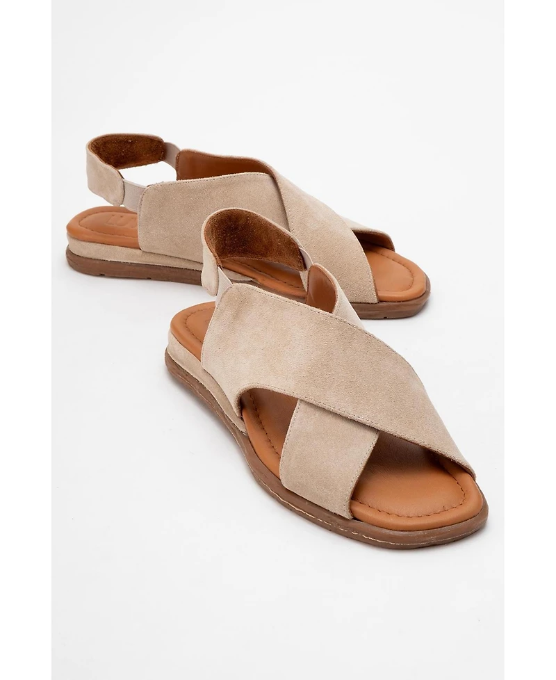 Broods Elastic Leather Slip On Sandals (Women)