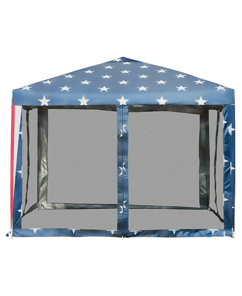Gymax 10' x 10' Outdoor Pop-up Canopy Tent w/ Mesh Sidewalls Carrying Bag