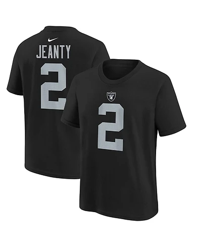 Nike Big Boys and Girls Ashton Jeanty Black Las Vegas Raiders 2025 Nfl Draft First Round Pick Name Number T-Shirt