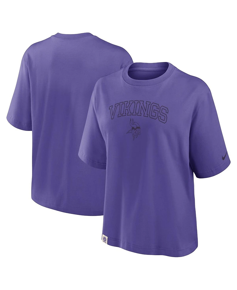 Nike Women's Purple Minnesota Vikings Glory Arch Boxy T-Shirt