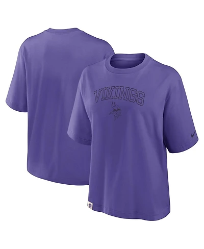 Nike Women's Purple Minnesota Vikings Glory Arch Boxy T-Shirt