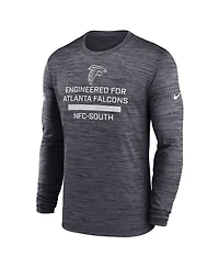 Nike Men's Charcoal Atlanta Falcons Sideline Velocity Performance Long Sleeve T-Shirt