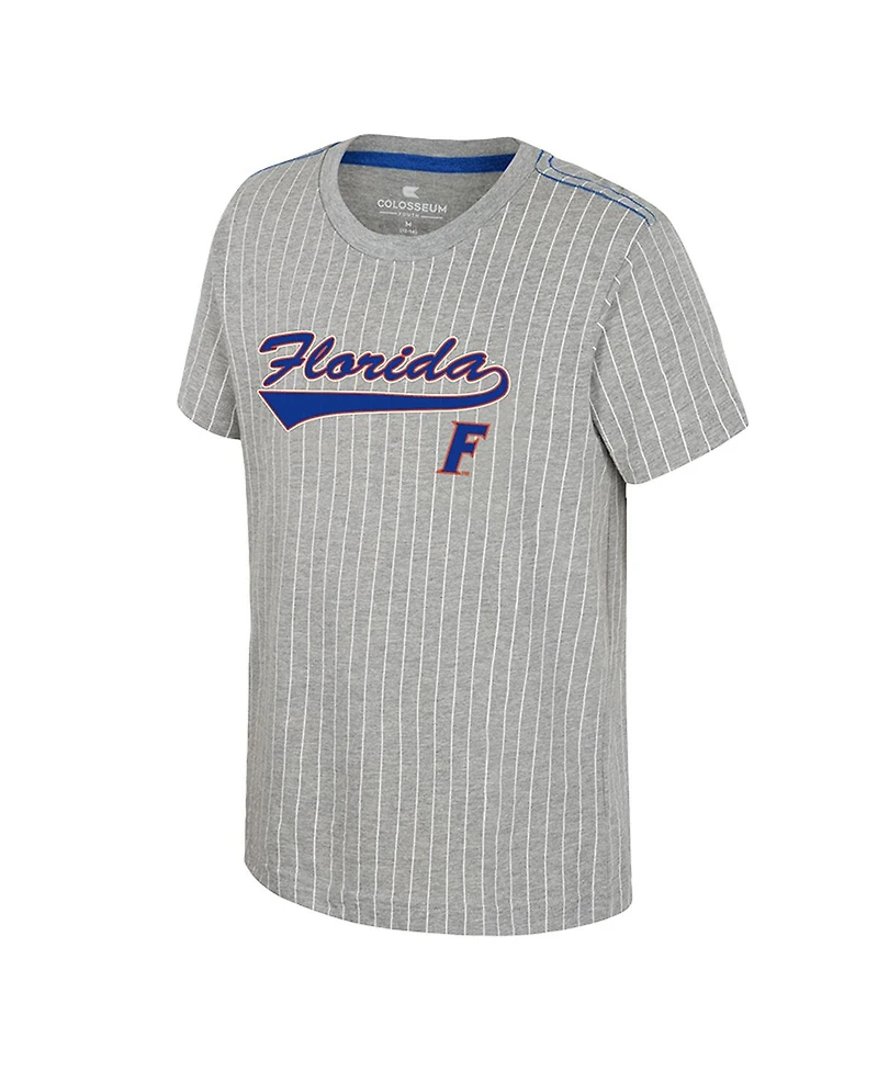 Colosseum Big Boys and Girls Heather Gray Florida Gators Airball Baseball T-Shirt