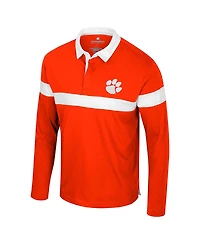Colosseum Men's Orange Clemson Tigers Too Cool for School Long Sleeve Polo Shirt