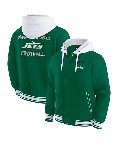 Darius Rucker Collection by Fanatics Men's Green New York Jets Full-Snap Hoodie Jacket