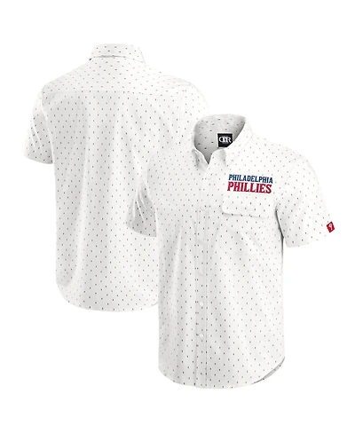 Darius Rucker Collection by Fanatics Men's Cream Philadelphia Phillies Printed Button-Down Shirt