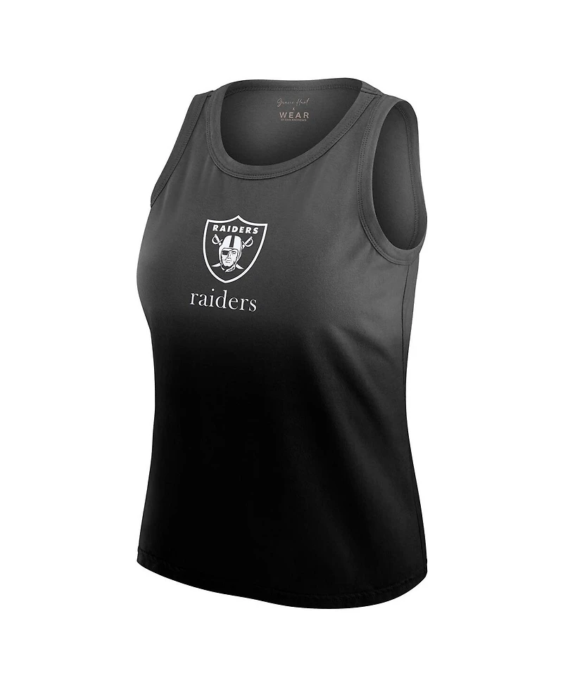 Wear by Erin Andrews Women's x Gracie Hunt Black Las Vegas Raiders Ombre Tank Top