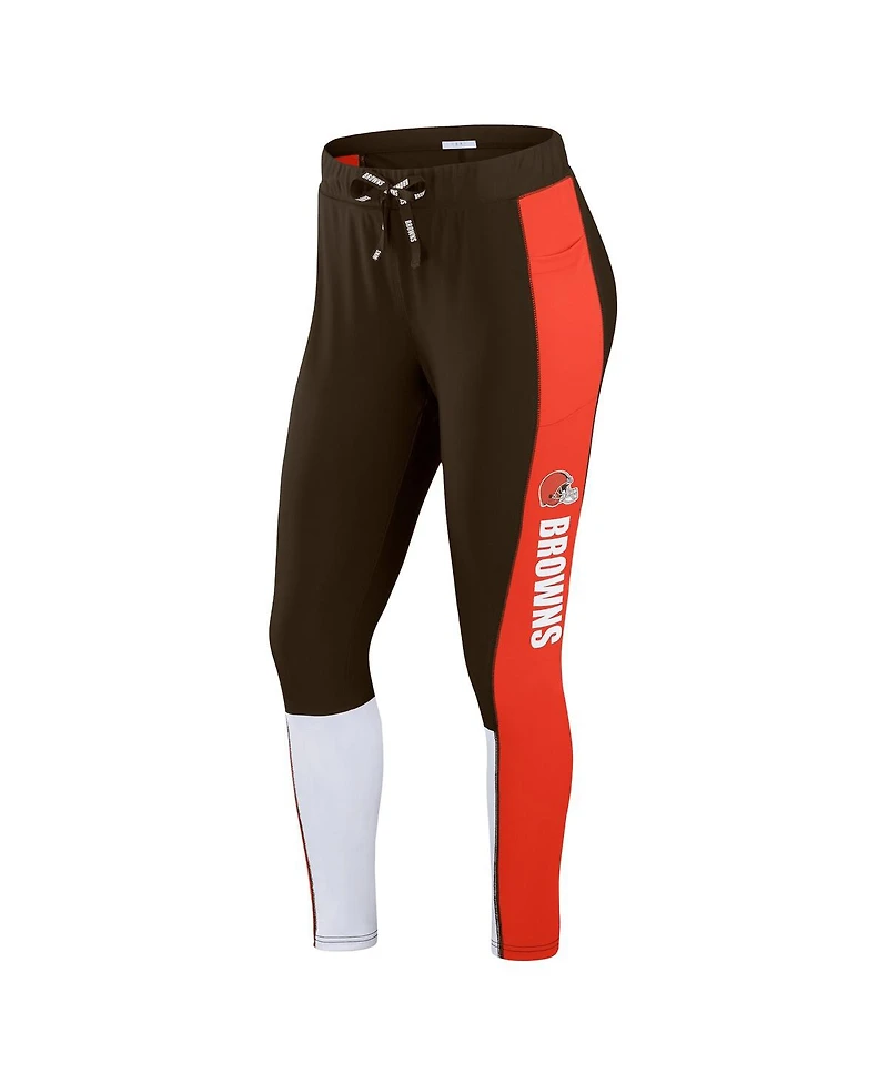 Wear by Erin Andrews Women's Brown/Orange Cleveland Browns Color Block Leggings