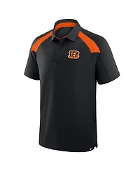 Fanatics Men's Black Cincinnati Bengals Back Around Raglan Polo Shirt