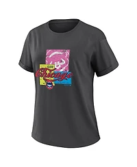 Wear by Erin Andrews Women's Charcoal Chicago Cubs Domestic Box Color Boyfriend T-Shirt
