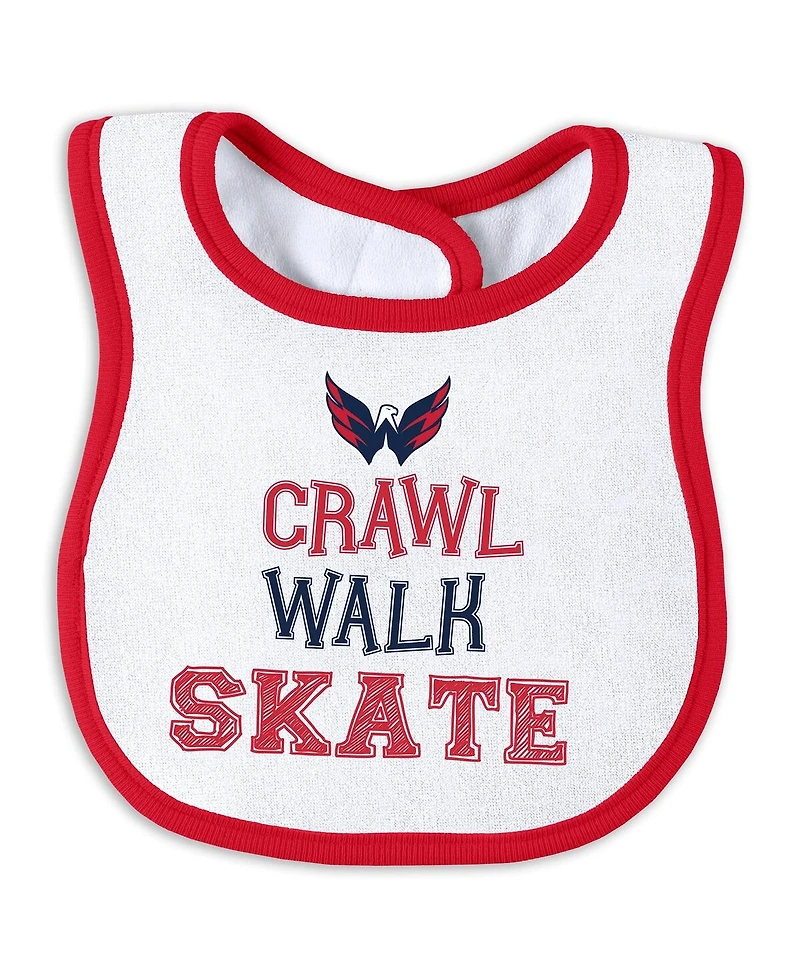 Wear by Erin Andrews Baby Boys and Girls Washington Capitals Sleep Play Sleeper with Bib Set
