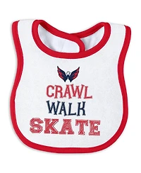 Wear by Erin Andrews Baby Boys and Girls Washington Capitals Sleep Play Sleeper with Bib Set