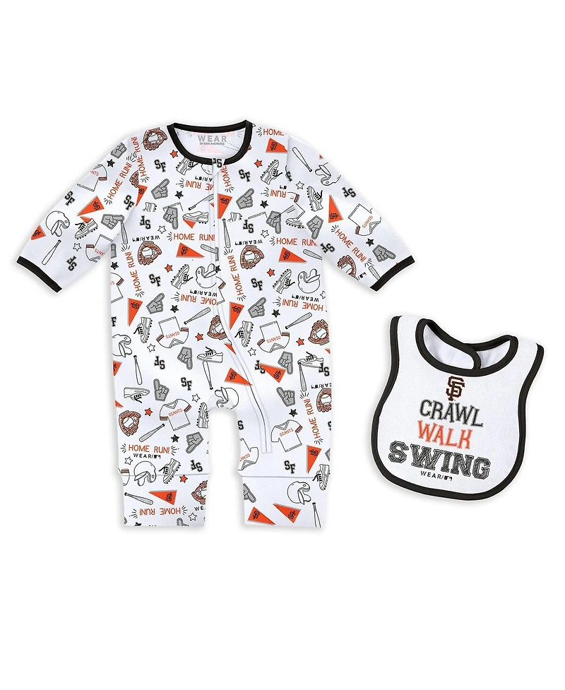 Wear by Erin Andrews Baby Boys and Girls San Francisco Giants Sleep Play with Bib Set