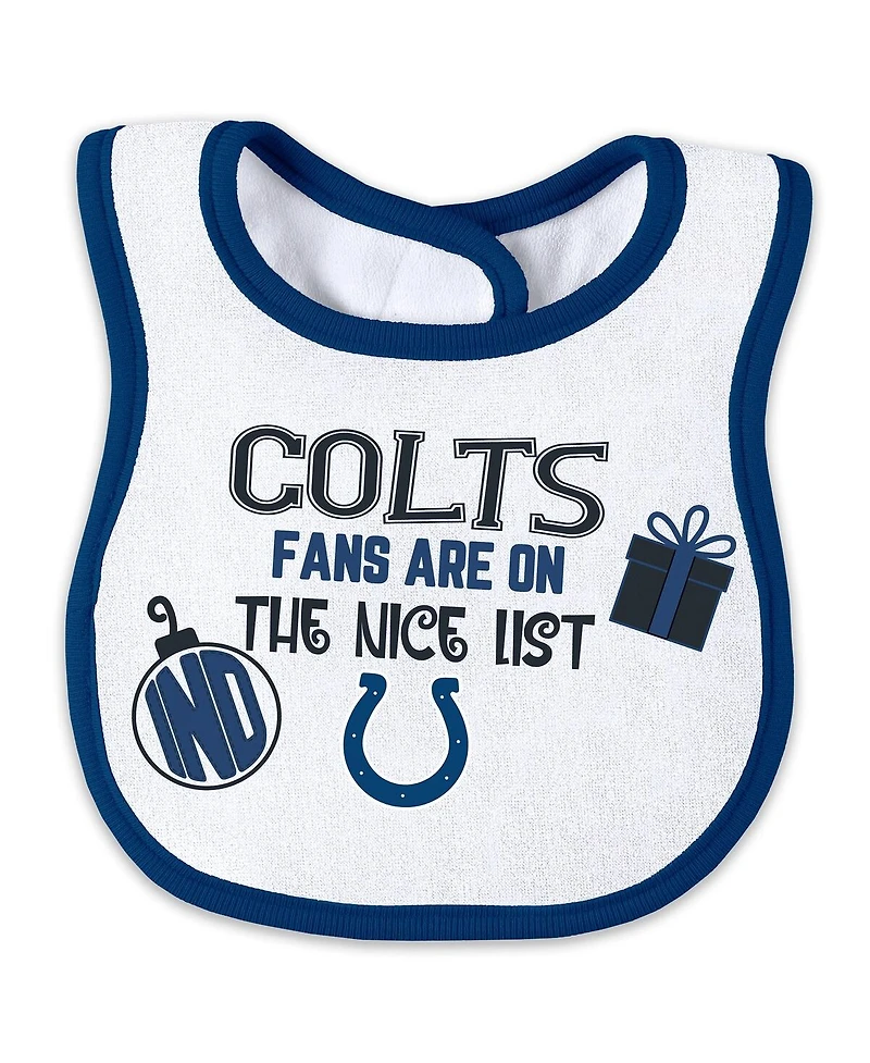 Wear by Erin Andrews Baby Boys and Girls Indianapolis Colts Allover Print Full-Zip Sleeper with Bib Set
