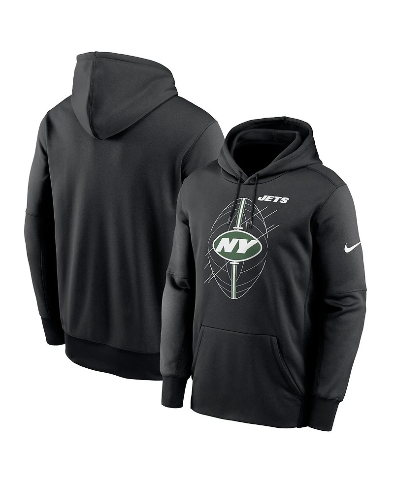 Nike Men's Black New York Jets Performance Fleece Pullover Hoodie