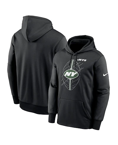 Nike Men's Black New York Jets Performance Fleece Pullover Hoodie