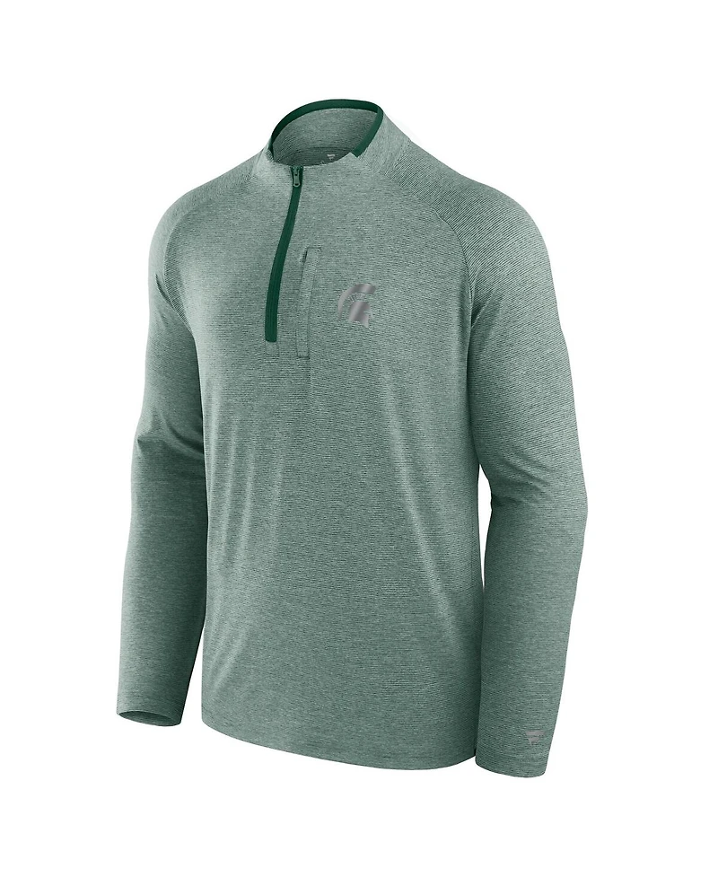 Fanatics Men's Green Michigan State Spartans Mock Neck Half-Zip Pullover Jacket
