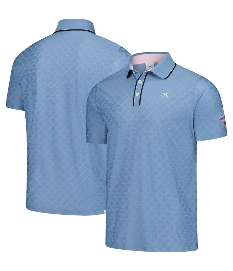 Puma Men's Blue Arnold Palmer Invitational Tipped Jacquard Polo Shirt