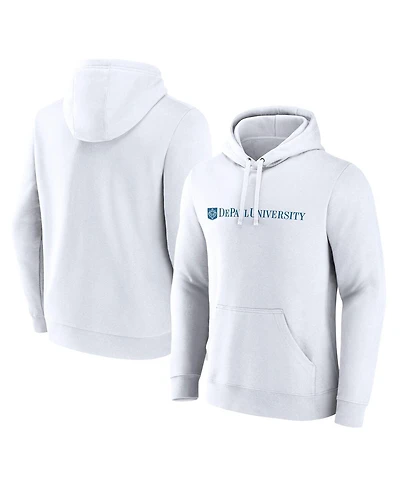 Fanatics Men's White DePaul Blue Demons Primary Logo Pullover Hoodie