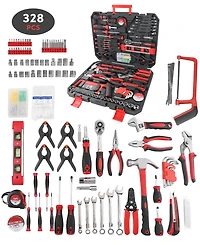 Sugift 328-Piece Household Hand Tool Set with Storage Case – All-in-One Repair Kit for Home, Garage, Car, and Office Use