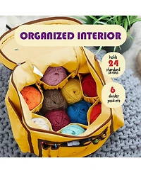 Hearth & Harbor Crochet Starter Kit for Beginners Adults Kids with Video Tutorials - Amigurumi Crocheting Yarn Bag