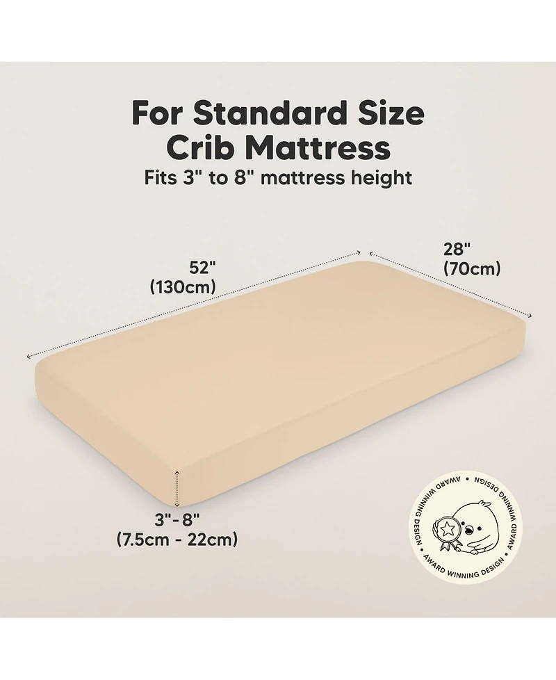 KeaBabies 2pk Soothe Fitted Crib Sheets Neutral, Baby Sheets, Fits Standard Nursery Mattress
