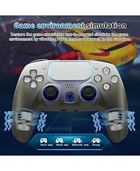 Nbcp PS4 Wireless Controller with Hall Effect Triggers, Dual Motors, 6-Axis Gyro, Rgb Lighting & Touchpad – Compatible with PS4/PS3/Pc/iOS/Android
