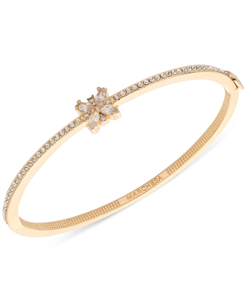 Marchesa Crystal Cluster Pave Bangle Bracelet